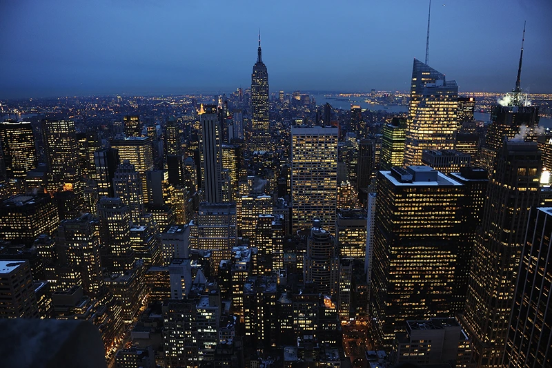 NEW YORK - MARCH 02: The city skyline is shown during the TIVO launch at Top of the Rock on March 2, 2010 in New York City. (Photo by Theo Wargo/Getty Images for TIVO)