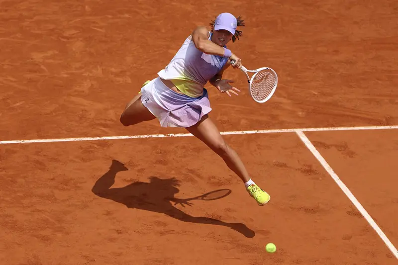 Poland's Iga Swiatek in action during her quarter final match against Ukraine's Elina Svitolina REUTERS/Lisi Niesner
