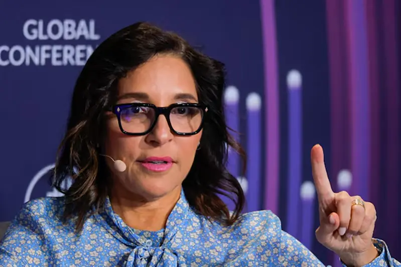 Linda Yaccarino, CEO of X Corp., attends the Milken Institute Global Conference 2025 in Beverly Hills, California, U.S., May 5, 2025. REUTERS/Mike Blake/File Photo