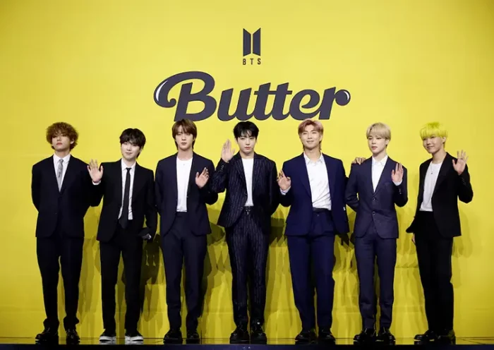 Members of K-pop boy band BTS pose for photographs during a photo opportunity promoting their new single 'Butter' in Seoul, South Korea, May 21, 2021. REUTERS/Kim Hong-Ji