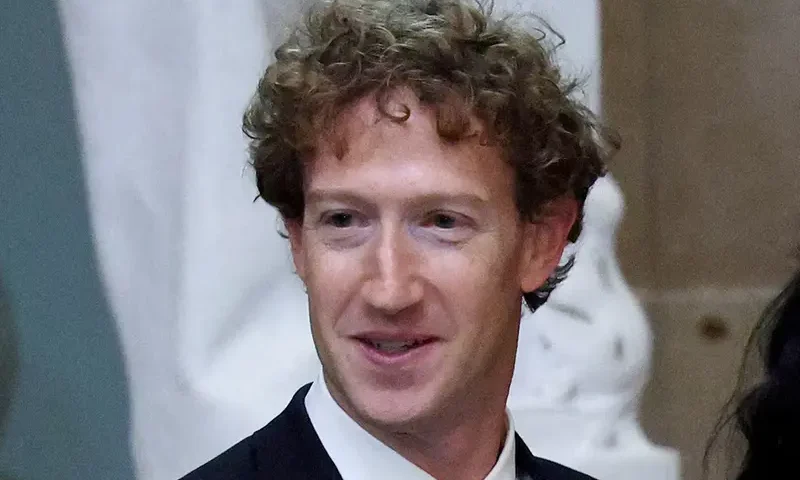 Meta CEO Mark Zuckerberg looks on before the luncheon on the inauguration day of U.S. President Donald Trump's second Presidential term in Washington, U.S., January 20, 2025. REUTERS/Evelyn Hockstein/File Photo