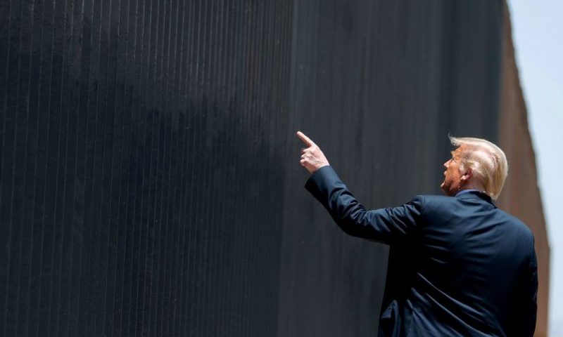 TOPSHOT - US President Donald Trump participates in a ceremony commemorating the 200th mile of border wall at the international border with Mexico in San Luis, Arizona, June 23, 2020. (Photo by SAUL LOEB / AFP) (Photo by SAUL LOEB/AFP via Getty Images)