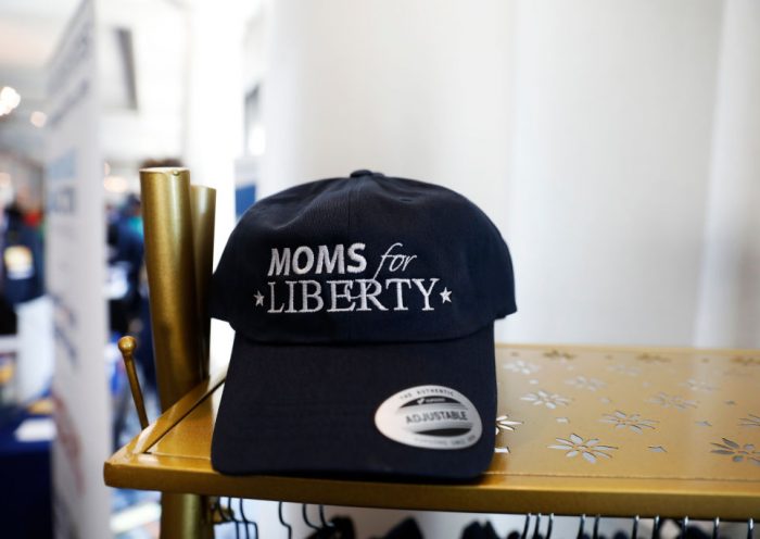 TAMPA, FL - JULY 15: A Moms for Liberty hat is seen in the hallway during the inaugural Moms For Liberty Summit at the Tampa Marriott Water Street on July 15, 2022 in Tampa, Florida. (Photo by Octavio Jones/Getty Images)