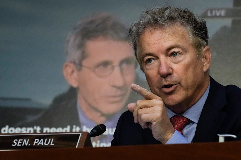 WASHINGTON, DC - SEPTEMBER 14: Sen. Rand Paul (R-KY) questions Dr. Anthony Fauci, director of the National Institutes of Allergy and Infectious Diseases, during a Senate Committee on Health, Education, Labor and Pensions hearing about the federal response to monkeypox, on Capitol Hill September 14, 2022 in Washington, DC. The U.S. is working to contain the largest monkeypox outbreak in the world, with more than 22,600 cases across all 50 states. (Photo by Drew Angerer/Getty Images)