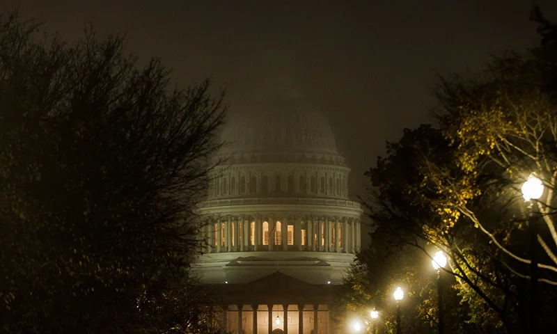 WASHINGTON, DC - NOVEMBER 04: Fog envelopes the U.S. Capitol building in the early morning hours on November 4, 2022 in Washington, DC. Republicans are poised to regain control of the U.S. Congress in the midterm elections on November 8 after the Democrats gained the majority in both the House in 2018 and Senate in 2020. (Photo by Samuel Corum/Getty Images)