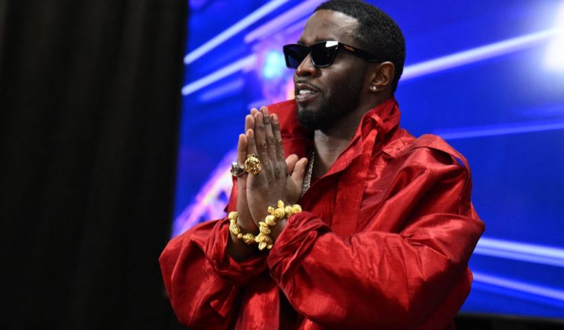 US producer-musician Sean "Diddy" Combs gestures in the press room during the MTV Video Music Awards at the Prudential Center in Newark, New Jersey, on September 12, 2023. (Photo by ANGELA WEISS / AFP) (Photo by ANGELA WEISS/AFP via Getty Images)
