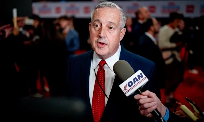 Republican National Committee co-chair Michael Whatley speaks to reporters in the spin room following the CNN Presidential Debate between U.S. President Joe Biden and Republican presidential candidate, former U.S. President Donald Trump at the McCamish Pavilion on the Georgia Institute of Technology campus on June 27, 2024 in Atlanta, Georgia. President Biden and former President Trump are faced off in the first presidential debate of the 2024 campaign. (Photo by Andrew Harnik/Getty Images)