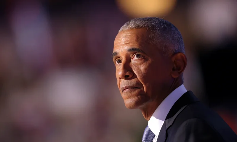 Former US President Barack Obama speaks on the second day of the Democratic National Convention (DNC) at the United Center in Chicago, Illinois, on August 20, 2024. Vice President Kamala Harris will formally accept the party's nomination for president at the DNC which runs from August 19-22 in Chicago. (Photo by CHARLY TRIBALLEAU / AFP) (Photo by CHARLY TRIBALLEAU/AFP via Getty Images)