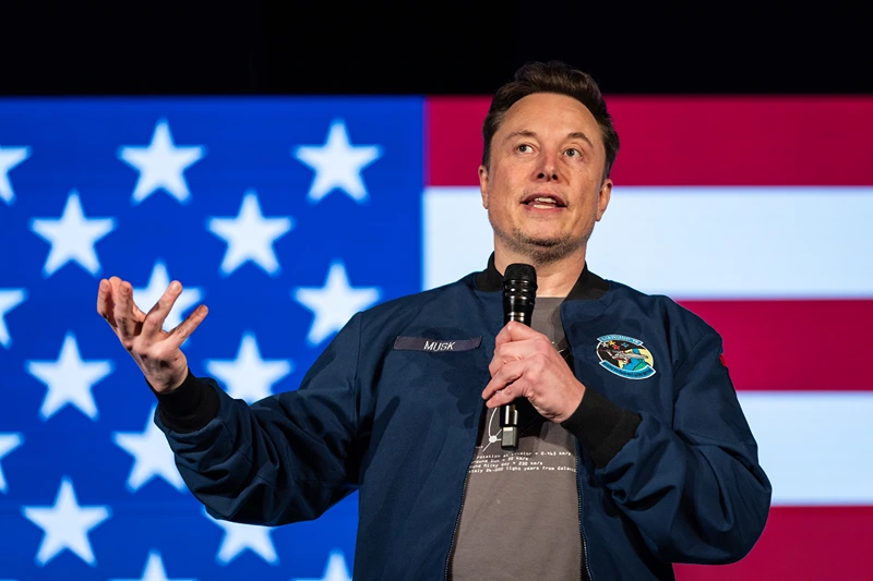 LANCASTER, PENNSYLVANIA - OCTOBER 26: SpaceX and Tesla founder Elon Musk speaks during an America PAC town hall on October 26, 2024 in Lancaster, Pennsylvania. Musk has donated more than $75 million to America PAC, which he co-founded with fellow Silicon Valley venture capitalists and tech businessmen to support Republican presidential nominee, former U.S. President Donald Trump. (Photo by Samuel Corum/Getty Images)