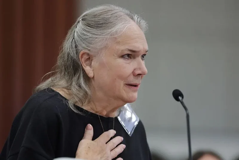 BOISE, IDAHO - JULY 23: Kim Cheeley, grandmother of victim Madison Mogen, speaks at the sentencing hearing of Bryan Kohberger at the Ada County Courthouse on July 23, 2025 in Boise, Idaho. Kohberger pleaded guilty in exchange for being spared the death penalty for the stabbing of four University of Idaho students nearly three years ago. He faces up to four life sentences in prison. (Photo by Kyle Green-Pool/Getty Images)