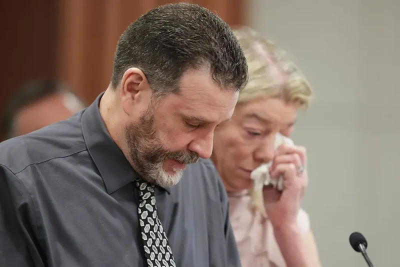 BOISE, IDAHO - JULY 23: Scott Laramie, stepfather of victim Madison Morgan, speaks at the sentencing hearing of Bryan Kohberger at the Ada County Courthouse on July 23, 2025 in Boise, Idaho. Kohberger pleaded guilty in exchange for being spared the death penalty for the stabbing of four University of Idaho students nearly three years ago. He faces up to four life sentences in prison. (Photo by Kyle Green-Pool/Getty Images)