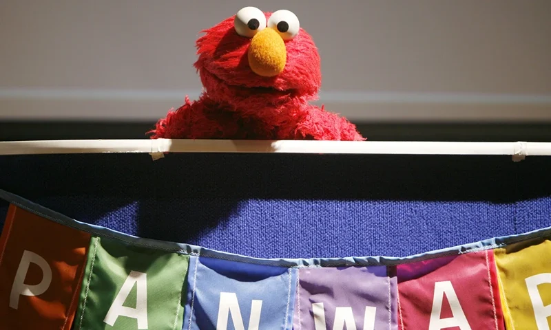 NEW YORK - OCTOBER 10: Sesame Street's Elmo attends a press conference to announce a new worldwide initiative, Panwapa, from Sesame Workshop, at the United Nations International School on October 10, 2007 in New York City. (Photo by Amy Sussman/Getty Images)