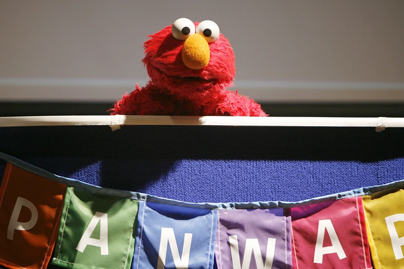 NEW YORK - OCTOBER 10: Sesame Street's Elmo attends a press conference to announce a new worldwide initiative, Panwapa, from Sesame Workshop, at the United Nations International School on October 10, 2007 in New York City. (Photo by Amy Sussman/Getty Images)