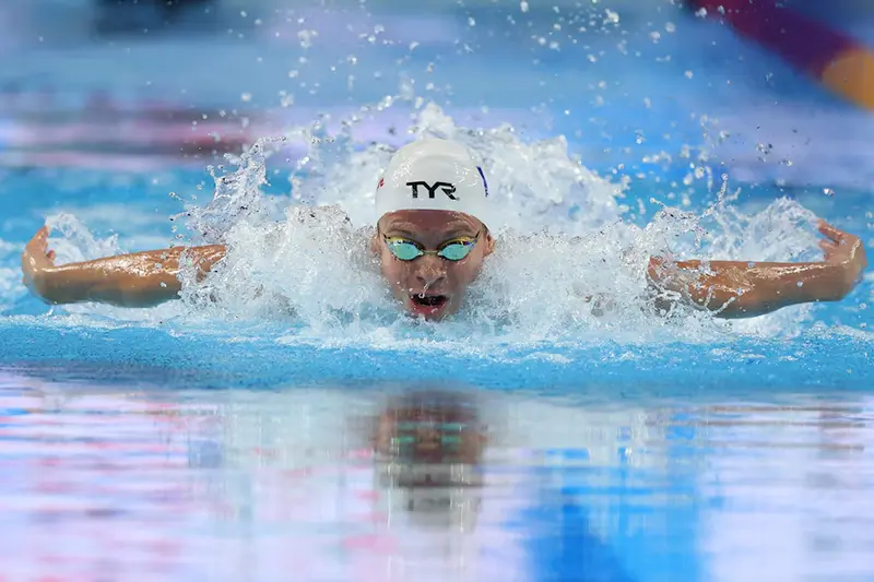 France's Leon Marchand in action during semifinal 2 REUTERS/Edgar Su