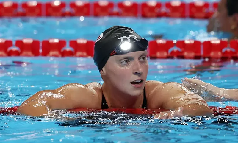 Katie Ledecky of the U.S. celebrates winning the final REUTERS/Edgar Su