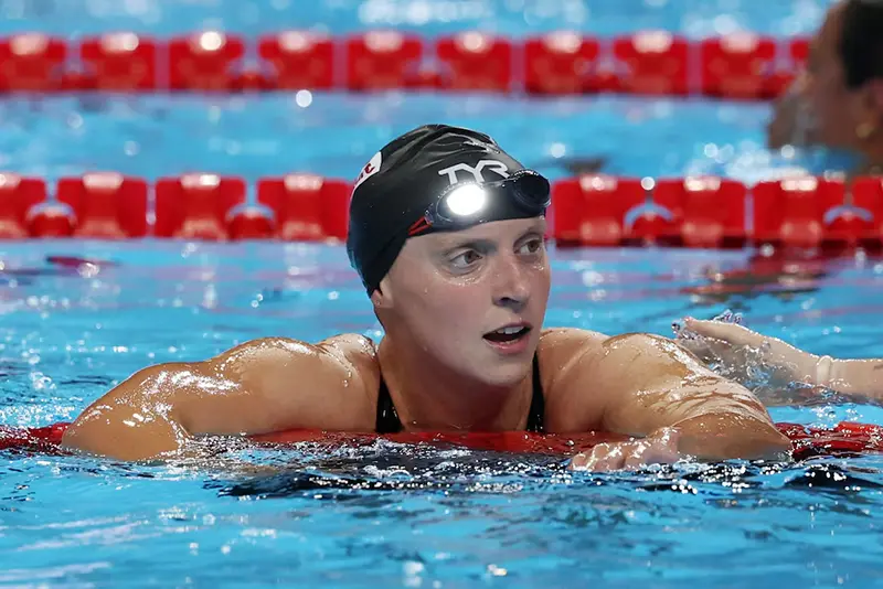 Katie Ledecky of the U.S. celebrates winning the final REUTERS/Edgar Su