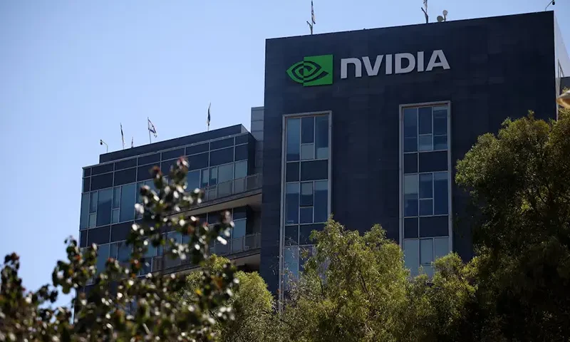 An NVIDIA logo is pictured on its facility at the High-tech park at Yokne'am, in northern Israel July 9, 2025. REUTERS/Shir Torem