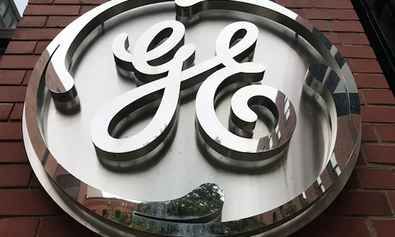 The General Electric Co. logo is seen on the company's corporate headquarters building in Boston, Massachusetts, U.S. July 23, 2019. Picture taken July 23, 2019. REUTERS/Alwyn Scott/File Photo