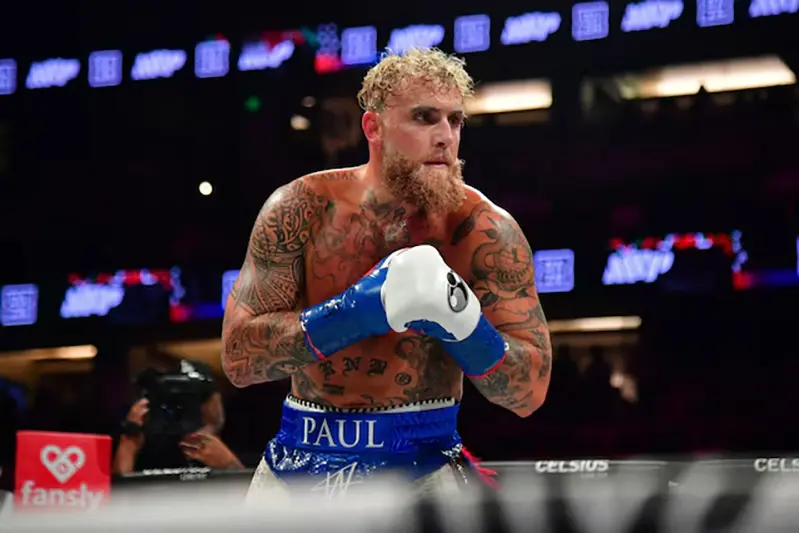 Jake Paul fights against Julio Cesar Chavez Jr. at Honda Center. Mandatory Credit: Gary A. Vasquez-Imagn Images/File Photo