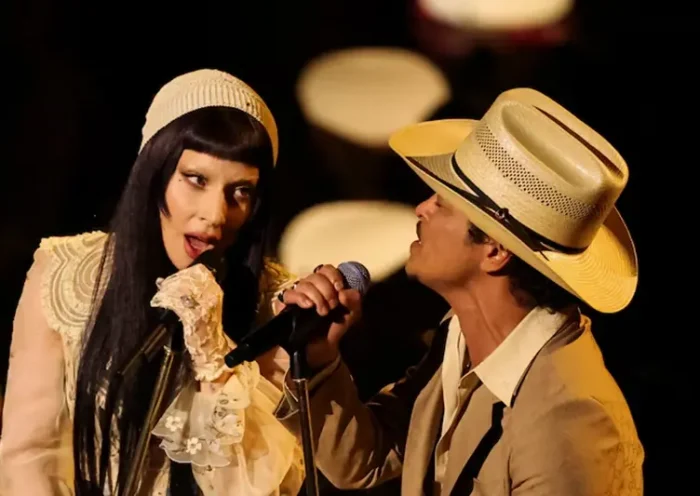 Lady Gaga and Bruno Mars perform during the 67th Annual Grammy Awards in Los Angeles, California, U.S., February 2, 2025. REUTERS/Mario Anzuoni/File Photo