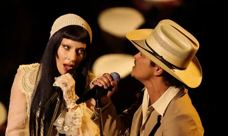 Lady Gaga and Bruno Mars perform during the 67th Annual Grammy Awards in Los Angeles, California, U.S., February 2, 2025. REUTERS/Mario Anzuoni/File Photo