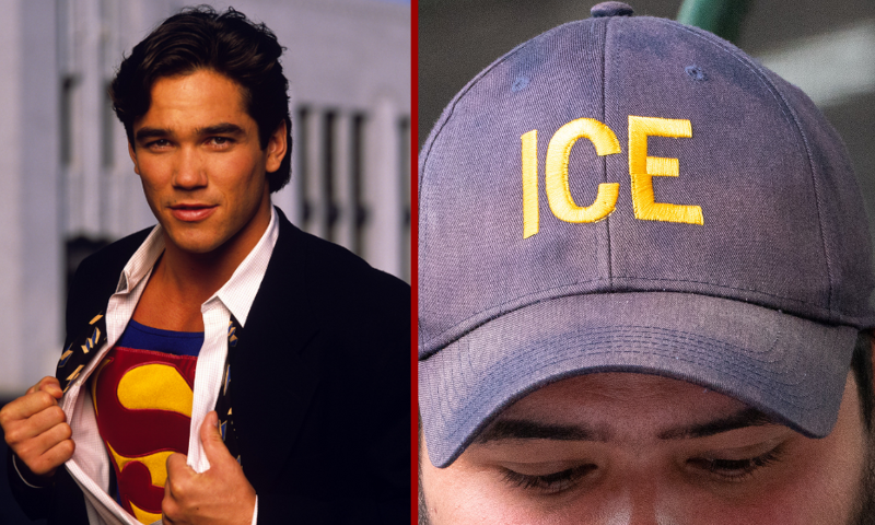 (L) Photo by ABC Photo Archives/Disney General Entertainment Con - American Broadcasting Companies, Inc. - Image courtesy of gettyimages.com / (R) NEW YORK, NEW YORK - JUNE 6: An ICE agent monitors hundreds of asylum seekers being processed upon entering the Jacob K. Javits Federal Building on June 6, 2023 in New York City. New York City has provided sanctuary to over 46,000 asylum seekers since 2013, when the city passed a law prohibiting city agencies from cooperating with federal immigration enforcement agencies unless there is a warrant for the person's arrest.(Photo by David Dee Delgado/Getty Images)