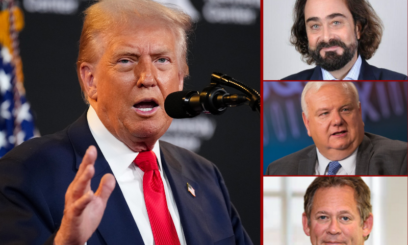 (L) WASHINGTON, DC - AUGUST 13: U.S. President Donald Trump speaks during an event at the Kennedy Center on August 13, 2025 in Washington, DC. Trump announced country music artist George Strait, actor Michael Crawford, actor Sylvester Stallone, singer Gloria Gaynor and members of the rock band Kiss as the first nominees of the annual Kennedy Center Honors since taking control of the center’s board earlier this year. (Photo by Andrew Harnik/Getty Images) / (R-top) David Zervos. (Photo via: cnbcevents.com) / (R-middle) Larry Lindsey. (Photo via: cnbc.com) / (R-bottom) Rick Rieder. (Photo via: blackrock.com)