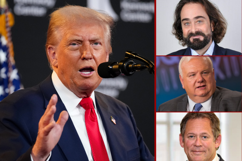 (L) WASHINGTON, DC - AUGUST 13: U.S. President Donald Trump speaks during an event at the Kennedy Center on August 13, 2025 in Washington, DC. Trump announced country music artist George Strait, actor Michael Crawford, actor Sylvester Stallone, singer Gloria Gaynor and members of the rock band Kiss as the first nominees of the annual Kennedy Center Honors since taking control of the center’s board earlier this year. (Photo by Andrew Harnik/Getty Images) / (R-top) David Zervos. (Photo via: cnbcevents.com) / (R-middle) Larry Lindsey. (Photo via: cnbc.com) / (R-bottom) Rick Rieder. (Photo via: blackrock.com)