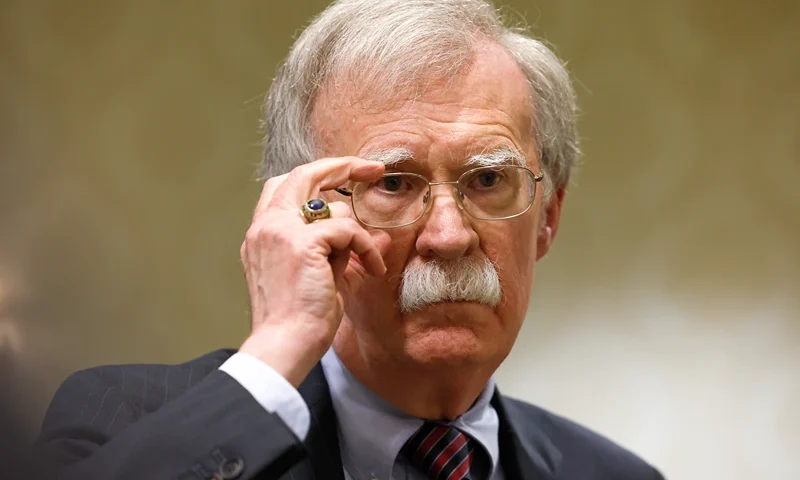 Former National Security Adviser John Bolton speaks to reporters after speaking in a panel hosted by the National Council of Resistance of Iran – U.S. Representative Office (NCRI-US) at the Willard InterContinental Hotel on August 17, 2022 in Washington, DC. The NCRI-US held the panel to mark the 20th anniversary of their first press conference on the perceived threat of Iran’s nuclear weapons program. Recently the U.S. Justice Department announced charges against an Iranian operative for a plot to murder John Bolton. (Photo by Anna Moneymaker/Getty Images)