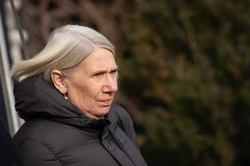 Anita Dunn, senior adviser to U.S. President Joe Biden, departs the White House January 23, 2024 in Washington, DC. Biden is traveling to Manassas, Virginia for a campaign event. (Photo by Drew Angerer/Getty Images)