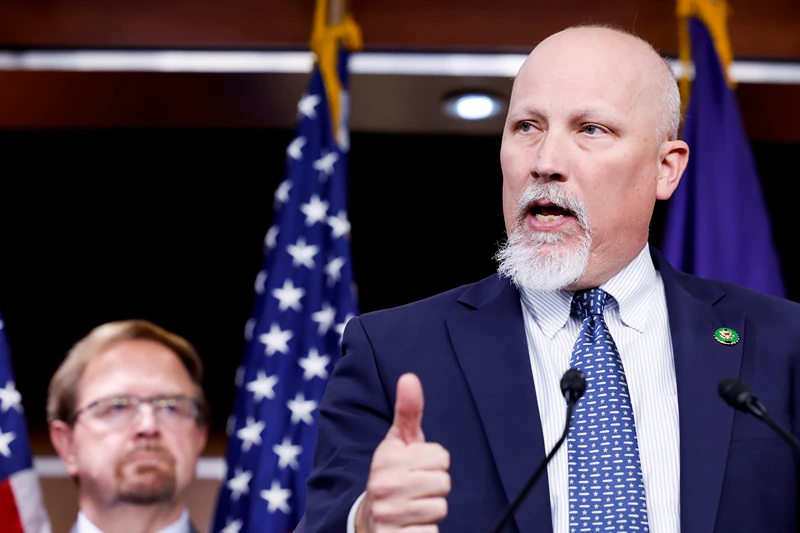 WASHINGTON, DC - JANUARY 29: Rep. Chip Roy (R-TX) speaks during a news conference at the U.S. Capitol Building on January 29, 2024 in Washington, DC. House Republican Conference Chair Elise Stefanik (R-NY) held the news conference alongside Republican members of Congress from Texas and spoke to reporters about negotiations over legislation to provide additional funding to restrict migration at the U.S. southern border. (Photo by Anna Moneymaker/Getty Images)