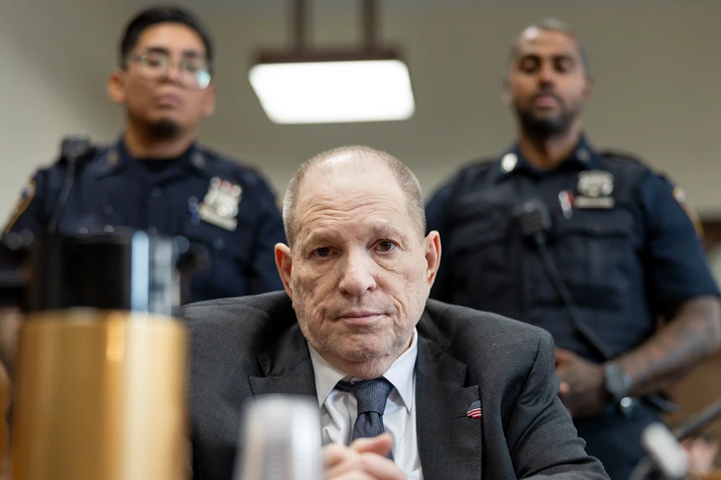 NEW YORK, NEW YORK - JUNE 4: Former film producer Harvey Weinstein appears for his retrial at Manhattan Criminal Court on June 4, 2025 in New York City. Harvey Weinstein faces a retrial on rape and sex assault charges for which a previous 2017 conviction was overturned by an appeals court that ruled the way witnesses were handled was unlawful. (Photo by Justin Lane - Pool/Getty Images)