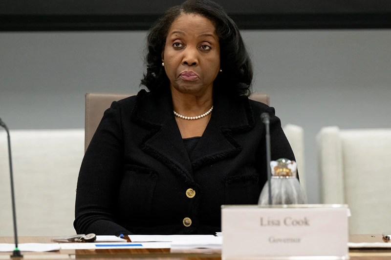 Lisa Cook, member of the Board of Governors of the US Federal Reserve, attends a Federal Reserve Board open meeting discussing proposed revisions to the board's supplementary leverage ratio standards at the Federal Reserve Board building in Washington, DC, on June 25, 2025. (Photo by SAUL LOEB / AFP) (Photo by SAUL LOEB/AFP via Getty Images)