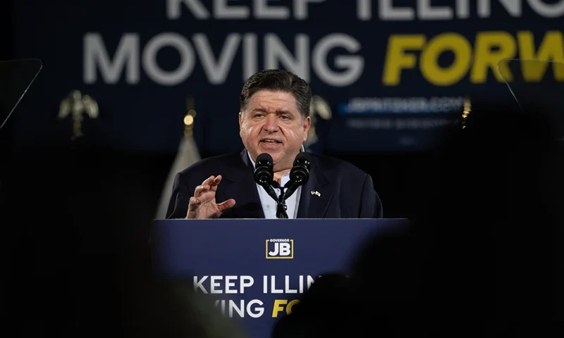 CHICAGO, ILLINOIS - JUNE 26: Illinois Governor JB Pritzker speaks during a rally where he announced he would be seeking a third term in the Illinois governor's office on June 26, 2025 in Chicago, Illinois. Pritzker, an heir to the Hyatt Hotels fortune and one of the nation’s wealthiest politicians, is thought to have ambitions for a 2028 presidential run. (Photo by Scott Olson/Getty Images)
