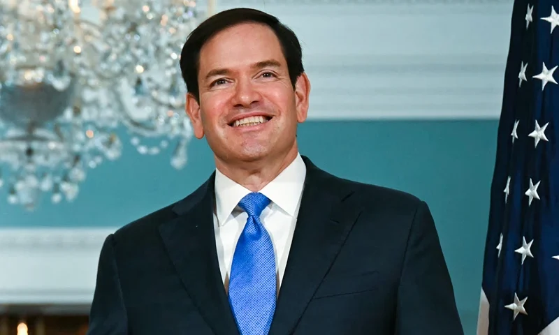 US Secretary of State Marco Rubio (R) shakes hands with Serbian Foreign Minister Marko Djuric as they meet at the State Department in Washington, DC on August 6, 2025. (Photo by Jim WATSON / AFP) (Photo by JIM WATSON/AFP via Getty Images)