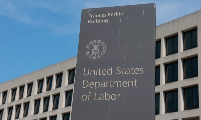 WASHINGTON, DC - AUGUST 04: The Frances Perkins Department of Labor Building is seen on August 04, 2025 in Washington, DC. U.S. President Donald Trump and his administration have continued to defend the firing of Bureau of Labor Statistics Commissioner Erika McEntarfer over a weaker than expected jobs report last week. (Photo by Anna Moneymaker/Getty Images)