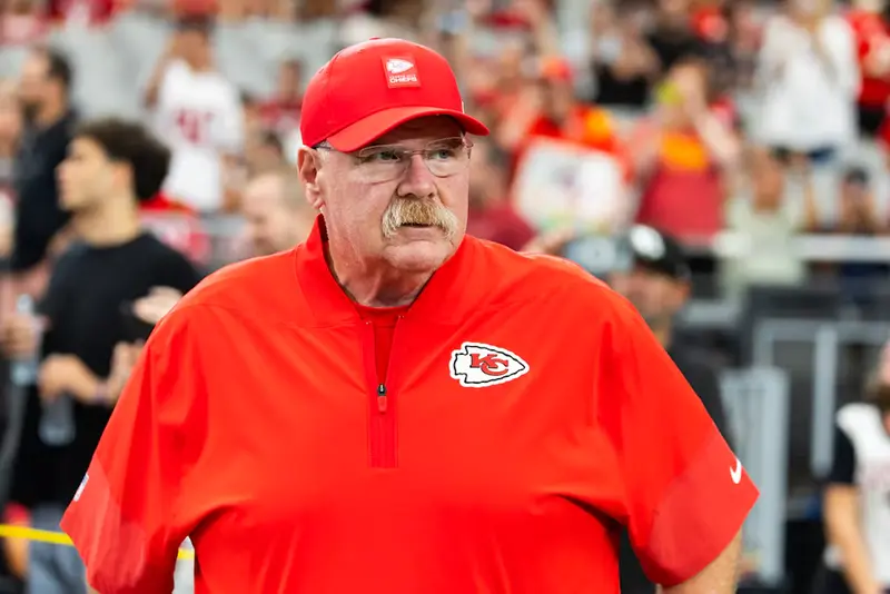 Kansas City Chiefs head coach Andy Reid against the Arizona Cardinals during a preseason NFL game at State Farm Stadium. Mandatory Credit: Mark J. Rebilas-Imagn Images/File Photo