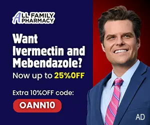 Want Ivermectin and Mebendazole? Click here and get up to 25% off with code OANN10.