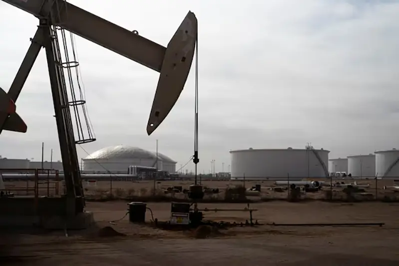 A pump jack operates near a crude oil reserve in the Permian Basin oil field near Midland, Texas, U.S. February 18, 2025. REUTERS/Eli Hartman/File Photo