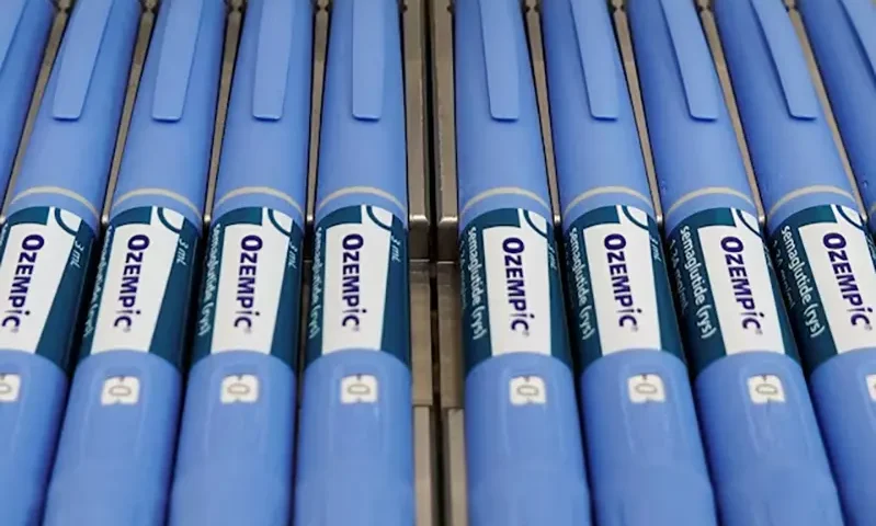 Pens for the diabetes drug Ozempic sit on a production line to be packaged at the Danish drugmaker Novo Nordisk's site in Hillerod, Denmark, September 26, 2023. REUTERS/Tom Little/File Photo