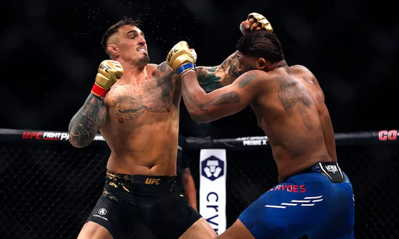 Mixed Martial Arts - UFC 304 - Manchester - Co-op Live, Manchester, Britain - July 28, 2024. Tom Aspinall fights Curtis Blaydes during UFC 304. REUTERS/John Sibley/File Photo