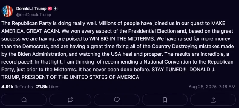 (Trump Truth Social)