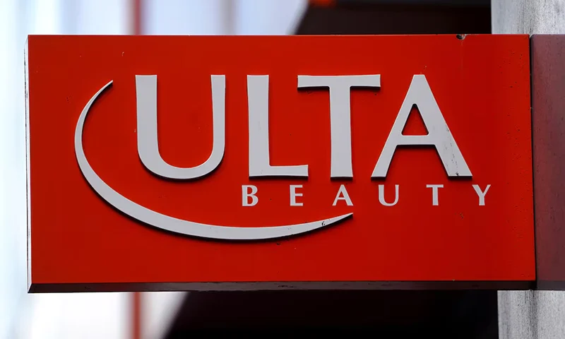 An Ulta Beauty store sign is pictured in the Manhattan borough of New York City, New York, U.S., March 8, 2022. REUTERS/Carlo Allegri/File Photo