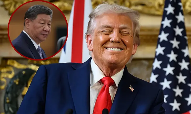 U.S. President Donald Trump talks at a press conference with UK Prime Minister Keir Starmer (not pictured) at Chequers at the conclusion of a state visit on September 18, 2025 in Aylesbury, England. This is the final day of President Trump’s second UK state visit, with the previous one taking place in 2019 during his first presidential term. (Photo by Leon Neal/Getty Images) / Chinese President Xi Jinping speaks at the beginning of a bilateral meeting with President of Congo Republic Denis Sassou Nguesso (not pictured) in The Great Hall of People on September 04, 2025 in Beijing, China. At the invitation of Chinese President Xi Jinping, 26 foreign heads of state and government will attend a military parade commemorating the 80th anniversary of the end of World War II and Japan's surrender. (Photo by Lintao Zhang/Getty Images)