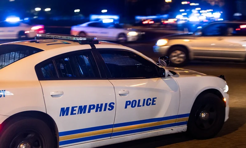 MEMPHIS, TENNESSEE - SEPTEMBER 7: Police investigate the scene of a reported carjacking reportedly connected to a series of shootings on September 7, 2022 in Memphis, Tennessee. Memphis police arrested a 19-year-old man in connection with the shootings of multiple people across the city while allegedly livestreaming the crimes on Facebook, according to published reports. (Photo by Brad Vest/Getty Images)
