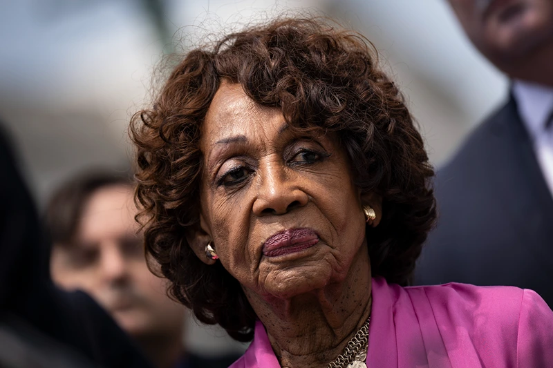 Rep. Maxine Waters (D-CA) attends a news conference with Democratic members of the House Financial Services Committee and the Sustainable Investment Caucus at the U.S. Capitol on July 12, 2023 in Washington, DC. The lawmakers discussed corporate environmental and social policy investing. (Photo by Drew Angerer/Getty Images)