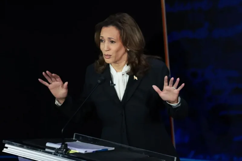 PHILADELPHIA, PENNSYLVANIA - SEPTEMBER 10: Democratic presidential nominee, U.S. Vice President Kamala Harris, debates Republican presidential nominee, former U.S. president Donald Trump, for the first time during the presidential election campaign at The National Constitution Center on September 10, 2024 in Philadelphia, Pennsylvania. After earning the Democratic Party nomination following President Joe Biden’s decision to leave the race, Harris faced off with Trump in what may be the only debate of the 2024 race for the White House. (Photo by Win McNamee/Getty Images)