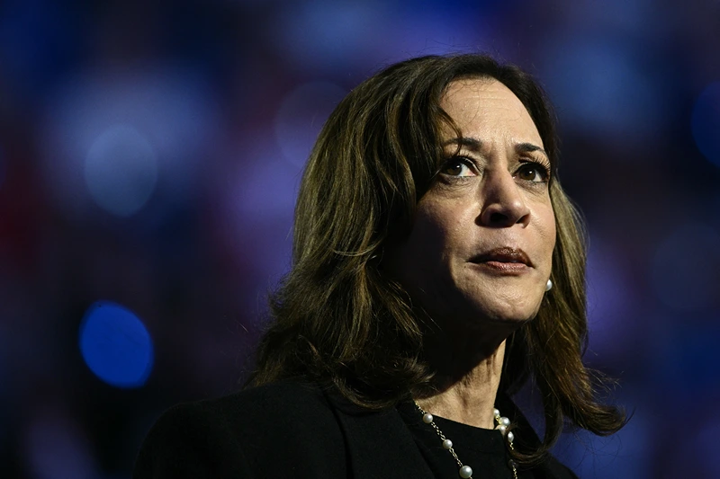 US Vice President and Democratic presidential candidate Kamala Harris speaks during a "When We Vote We Win" campaign rally at the Veterans Memorial Coliseum at Alliant Energy Center in Madison, Wisconsin on October 30, 2024. (Photo by Brendan SMIALOWSKI / AFP) (Photo by BRENDAN SMIALOWSKI/AFP via Getty Images)