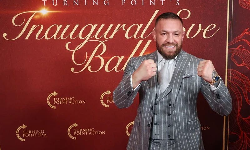 WASHINGTON, DC - JANUARY 19: Conor McGregor walks the red carpet at the Turning Point USA Inaugural-Eve Ball at the Salamander Hotel on January 19, 2025 in Washington, DC. (Photo by Samuel Corum/Getty Images)