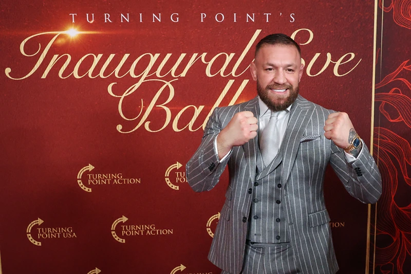 WASHINGTON, DC - JANUARY 19: Conor McGregor walks the red carpet at the Turning Point USA Inaugural-Eve Ball at the Salamander Hotel on January 19, 2025 in Washington, DC. (Photo by Samuel Corum/Getty Images)